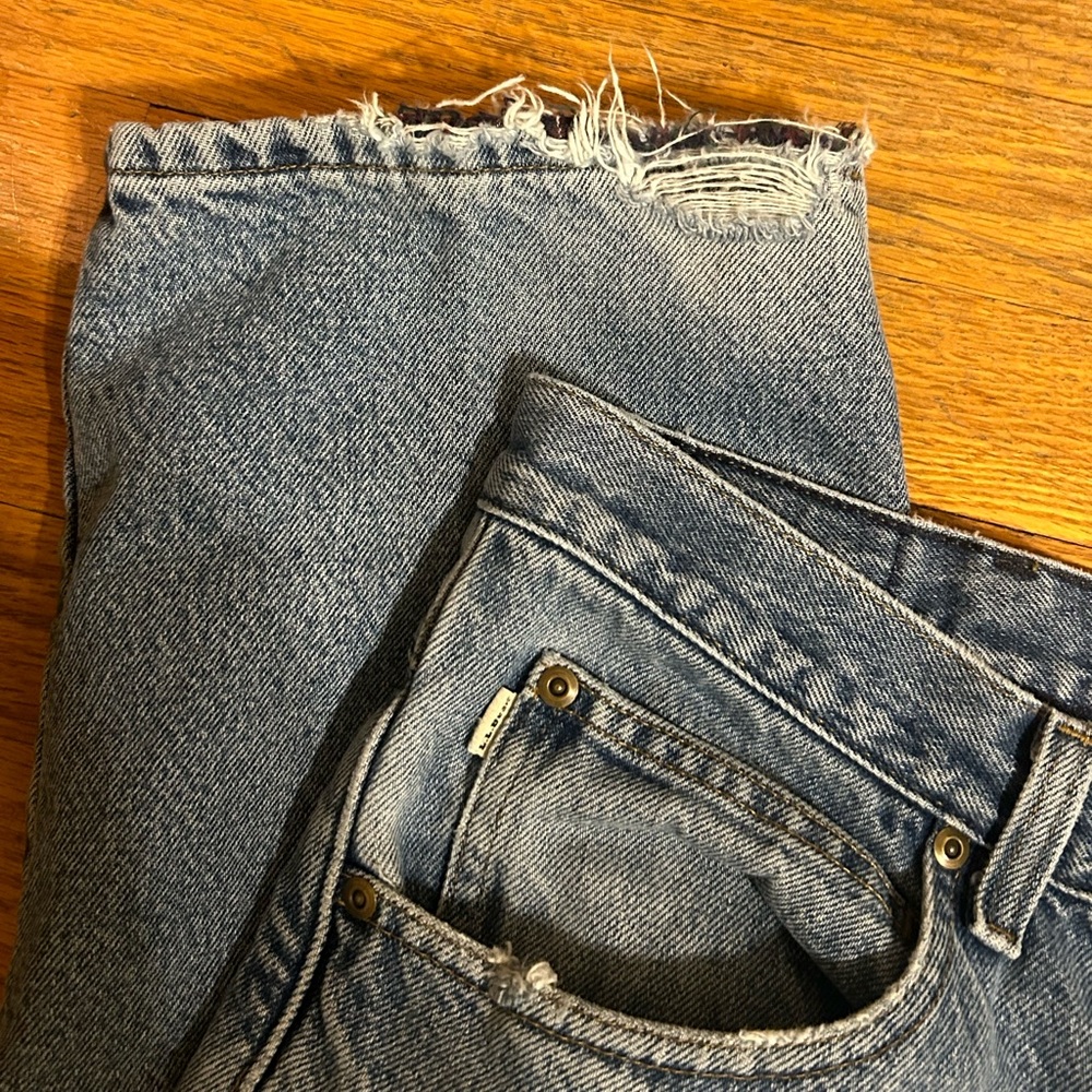 LL Bean Double L Classic Fit Flannel Lined Mens Denim Jeans Size 40 X 29 - Picture 6 of 6